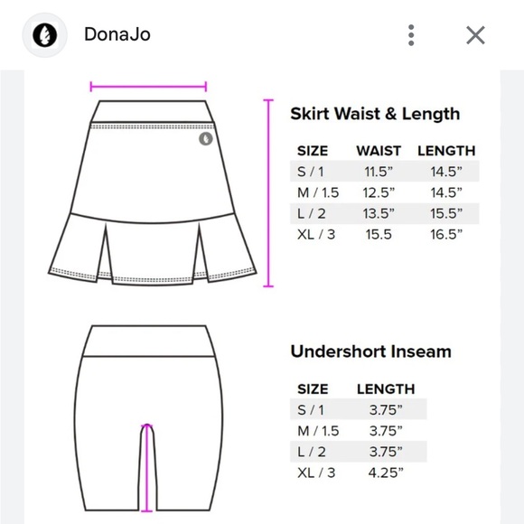 Dona Jo Skort Size 2 Large Blue Multi Athletic Tennis Pickleball - Picture 9 of 9